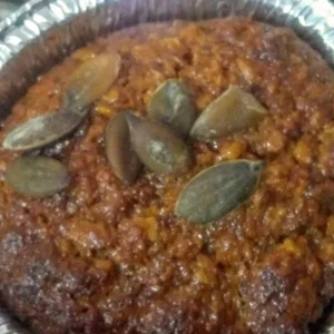 Bolinho de abóbora com semente de abóbora e aveia