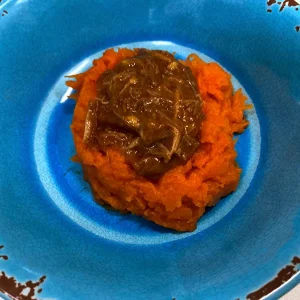 Potinho do Picotico de abóbora com ragu de carne assada