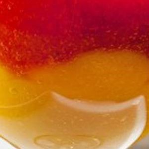 Creme de manga com toques de morango e gengibre