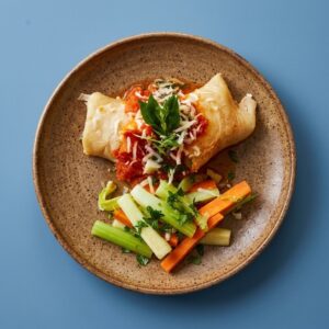 Panqueca de frango com pimenta biquinho