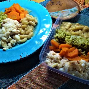 ZS - Filé de peixe com arroz de brócolis e cenoura